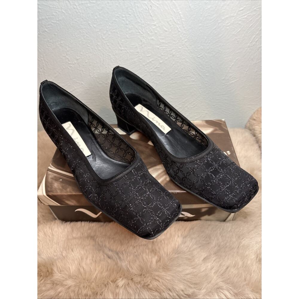 Nina Samson Trell Mesh Black Women's Low Heel‎ Shoe Size US 8.5 M Original Box - Picture 2 of 11